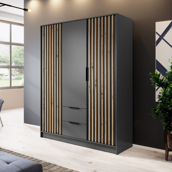 NELLY 3D garderobe uten speil (Graphite)