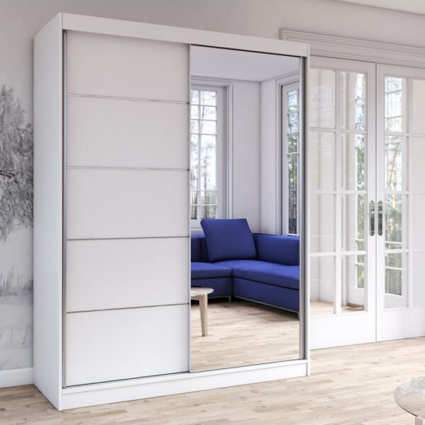 VISTA-05 garderobe med speil (hvit)